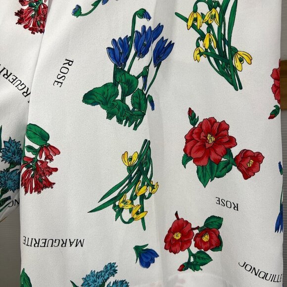 VTG collections internationale White Floral Pleated Zip Up High Waist Short Sz L - Picture 8 of 13